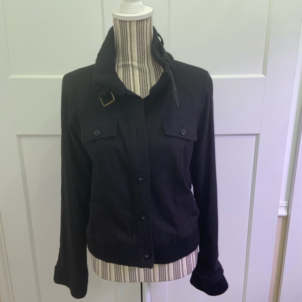 Body By Victoria Wool Jacket with Belted Collar